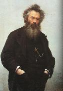 Kramskoy, Ivan Nikolaevich Portrait of Ivan I. Shishkin Sweden oil painting artist